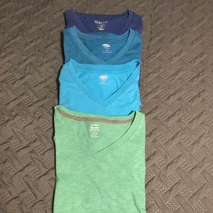4 Large Old Navy Solid Color Shirts